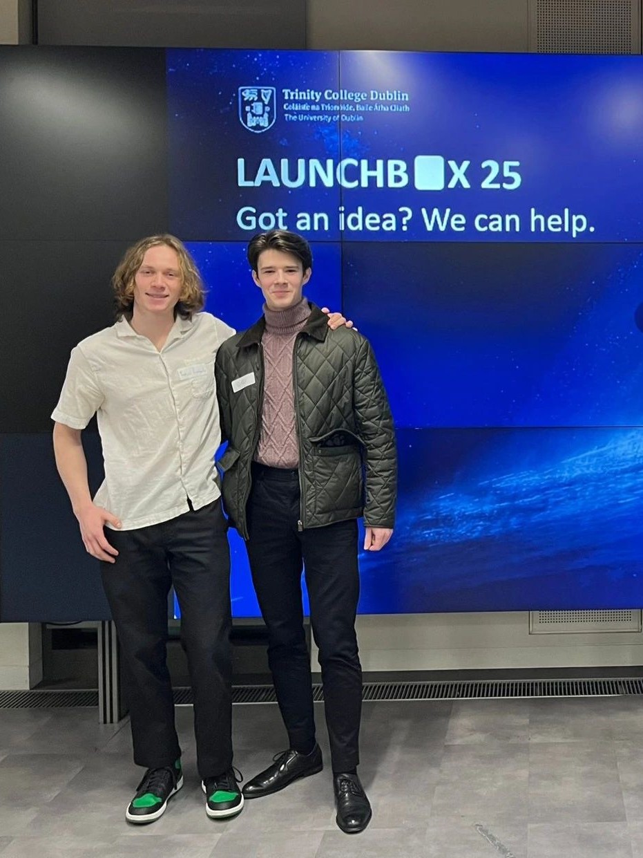 Photo of Vlad at LaunchBox startup incubator in Trinity College Dublin