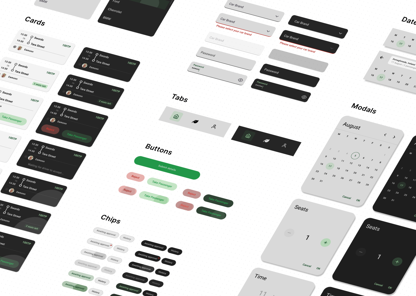 Photo of components designed for the app
